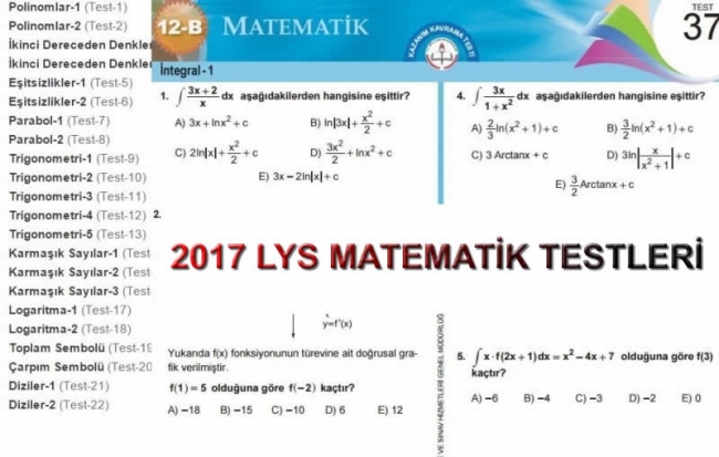 2017 LYS Matematik MEB Kazanım Testleri