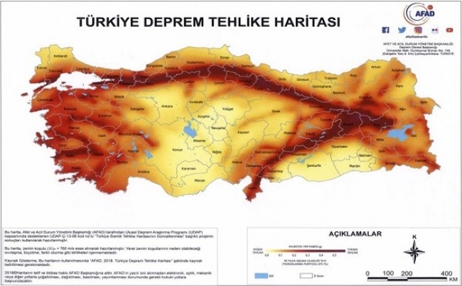 Türkiye&#039;nin Deprem Haritası Yenilendi