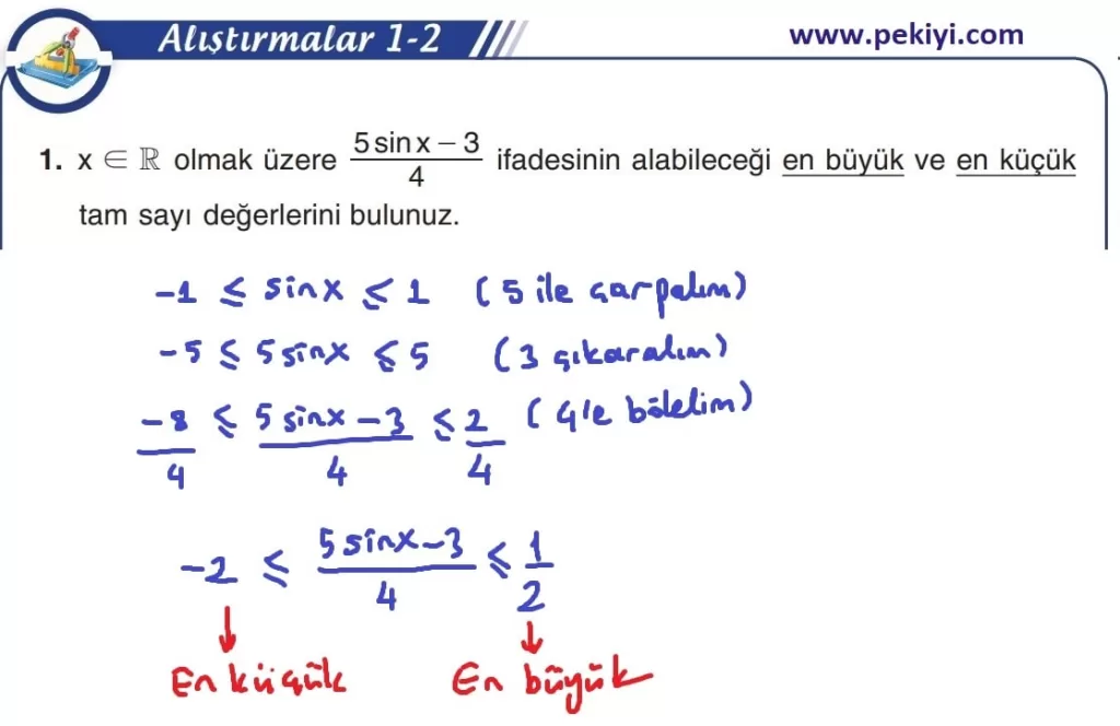 11.Sınıf Matematik Ders Kitabı Sayfa 49 1.Sorunun Çözümü 11.Sınıf Matematik Ders Kitabı Sayfa 49 1.Sorunun Çözümü
