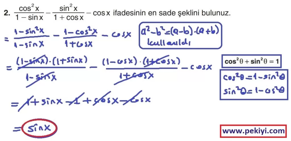 11.Sınıf Matematik Ders Kitabı Sayfa 49 2.Sorunun Çözümü 11.Sınıf Matematik Ders Kitabı Sayfa 49 2.Sorunun Çözümü