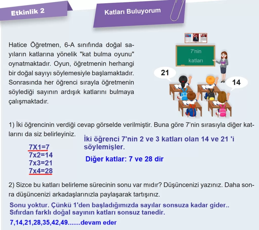 6.Sınıf Matematik Ders Kitabı Sayfa 22 Etkinlik 2