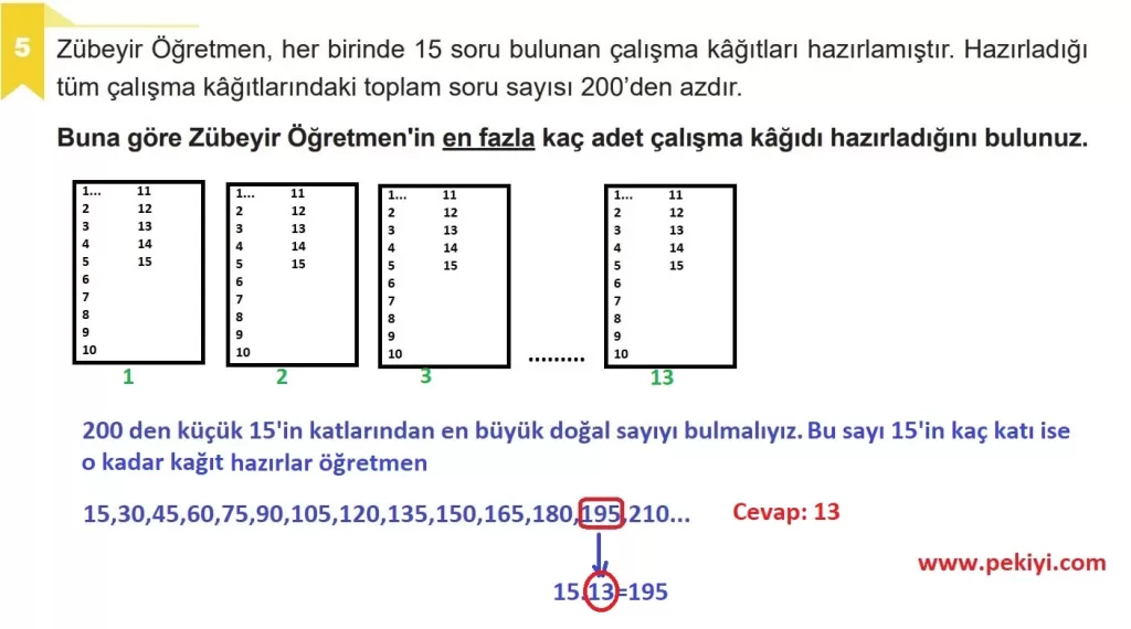 6.Sınıf Matematik Ders Kitabı Sayfa 26 İzleme Testi 5.Soru