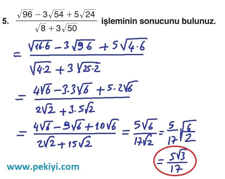 9.Sınıf Matematik Ders Kitabı Sayfa 36 Çözüm-5 9.Sınıf Matematik Ders Kitabı Sayfa 36 Çözüm-5