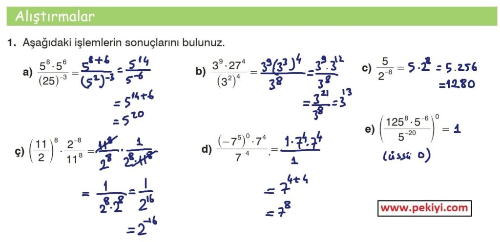 8.Sınıf Matematik Ders Kitabı Sayfa 43 Cevap-1
