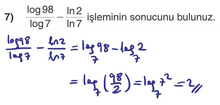 12.Sınıf Matematik Ders Kitabı Sayfa 45 Cevap 7