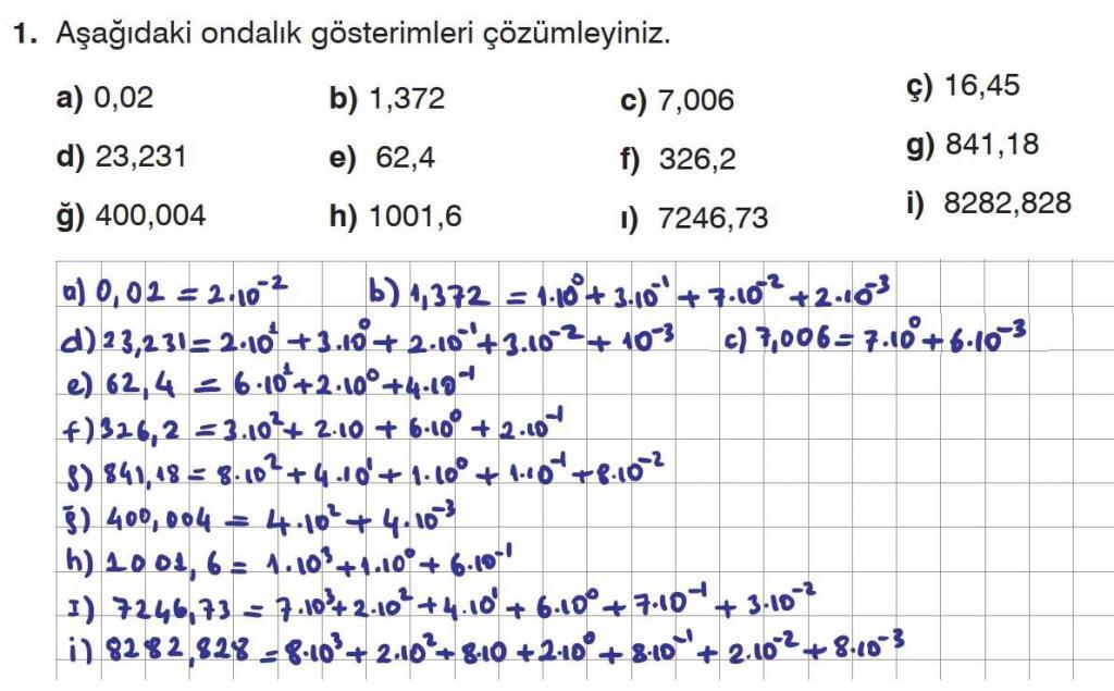 8.Sınıf Matematik Ders Kitabı Sayfa 46  Cevap-1