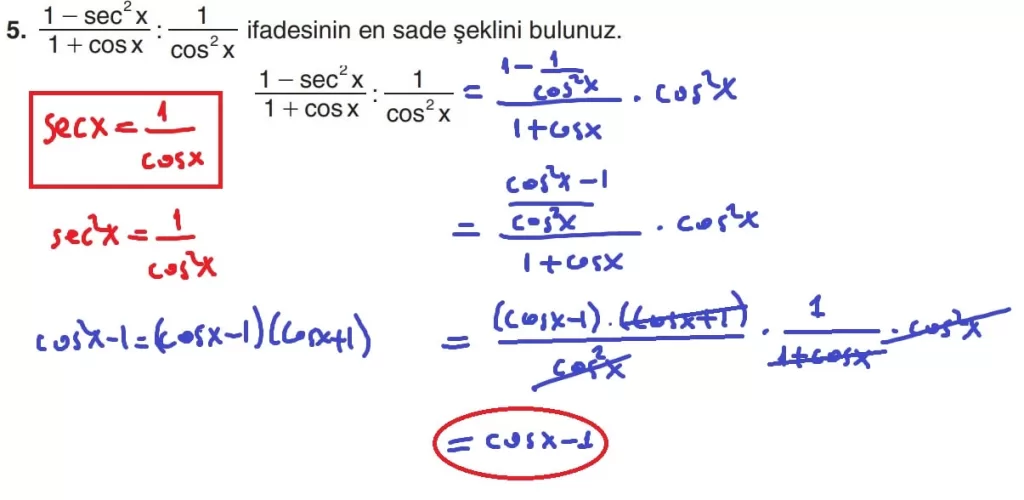 11.Sınıf Matematik Ders Kitabı Sayfa 49 Çözüm-5 11.Sınıf Matematik Ders Kitabı Sayfa 49 Çözüm-5