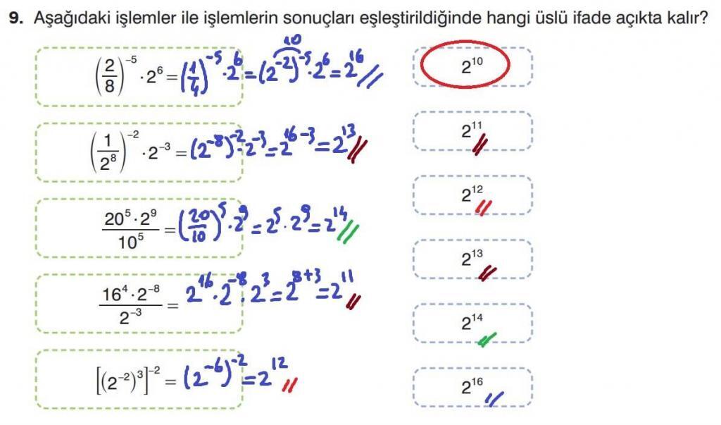 8.Sınıf Matematik Ders Kitabı Sayfa 54 Cevapları Cevap 9
