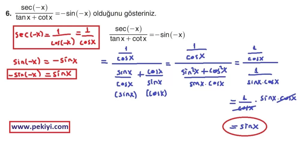 11.Sınıf Matematik Ders Kitabı Sayfa 49 Çözüm-6 11.Sınıf Matematik Ders Kitabı Sayfa 49 Çözüm-6