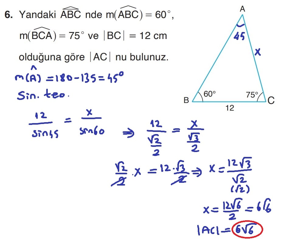 11.Sınıf Matematik Ders Kitabı Sayfa 60 Cevap 6 - SDR Yayınları