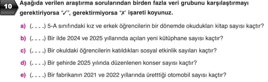 6.Sınıf Matematik 1.Dönem 1.Yazılı soru 10
