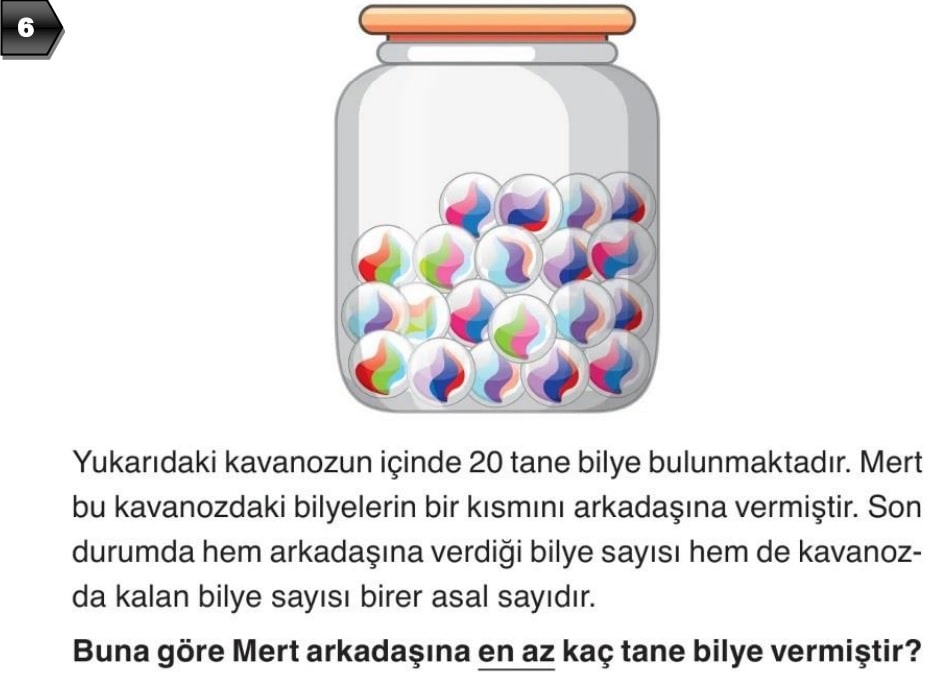6.Sınıf Matematik 1.Dönem 1.Yazılı soru 6
