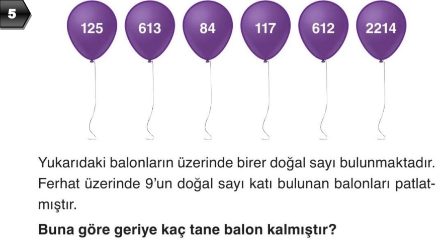 6.Sınıf Matematik 1.Dönem 1.Yazılı soru 5