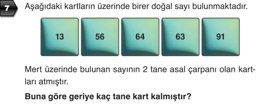 6.Sınıf Matematik 1.Dönem 1.Yazılı soru 7