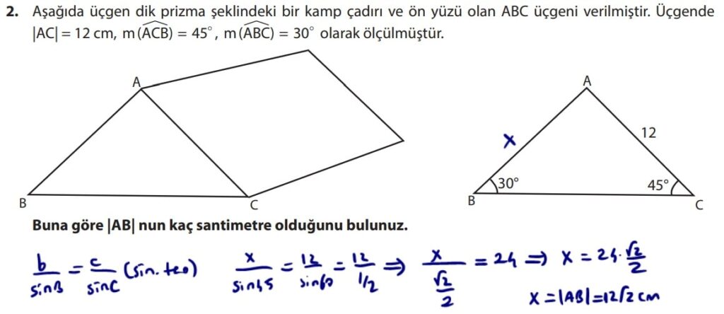 10.Sınıf Matematik Kitabı Sayfa 75 EK Alıştırma Çözüm 2 10.Sınıf Matematik Kitabı Sayfa 75 EK Alıştırma Çözüm 2
