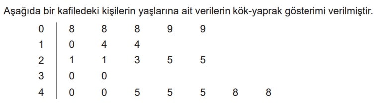 Kök-yaprak grafiği örneği