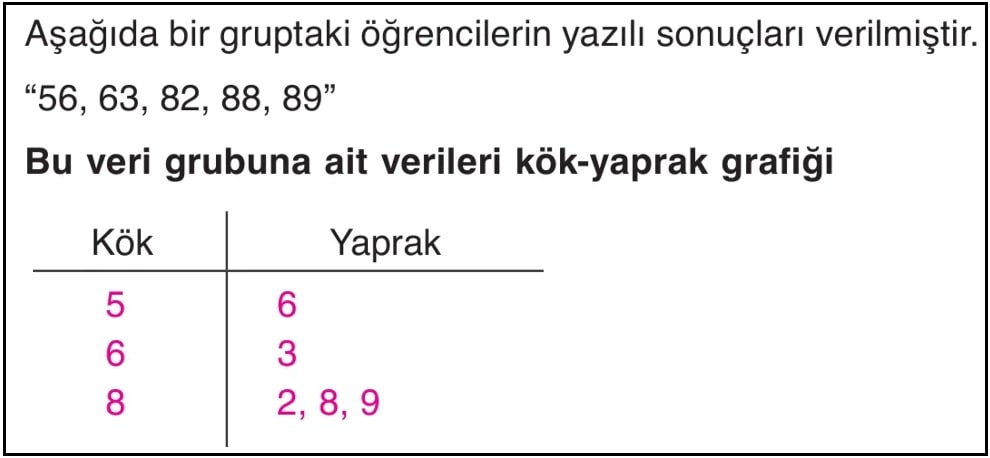 Kök yaprak grafiği örneği 1