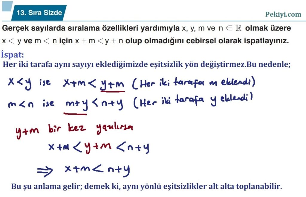 9.Sınıf Matematik Ders Kitabı Sayfa 61 13. Sıra Sizde Çözümü