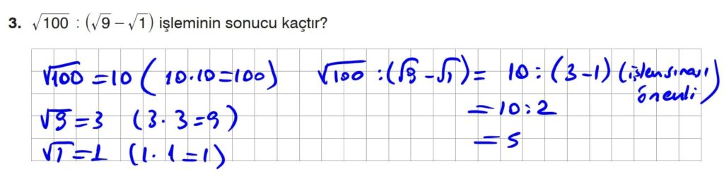 8.Sınıf Matematik Kitabı Sayfa 66 Cevap 3