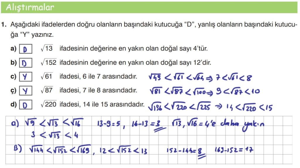 8.Sınıf Matematik Ders Kitabı Sayfa 69 Cevap 1