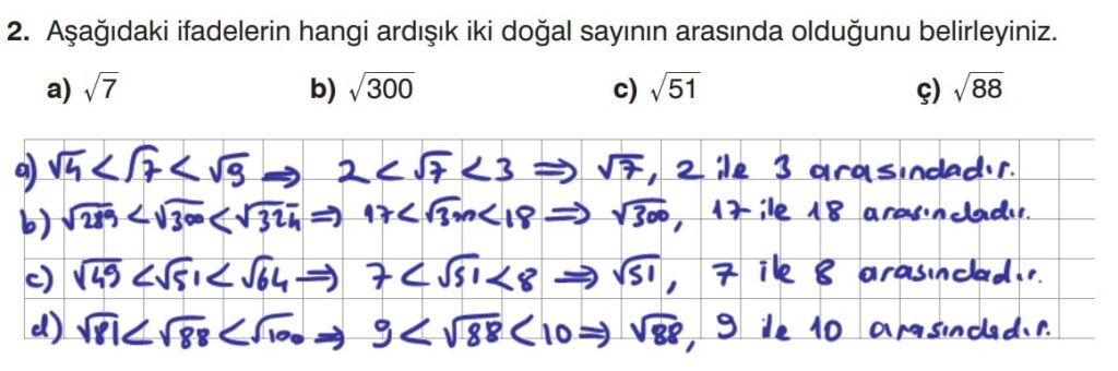 8.Sınıf Matematik Ders Kitabı Sayfa 69 Cevap 2
