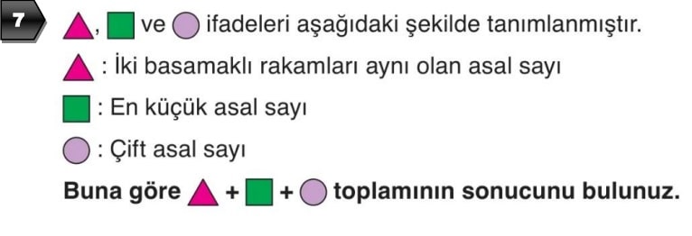 6.Sınıf Matematik Yazılı Örneği Soru 7