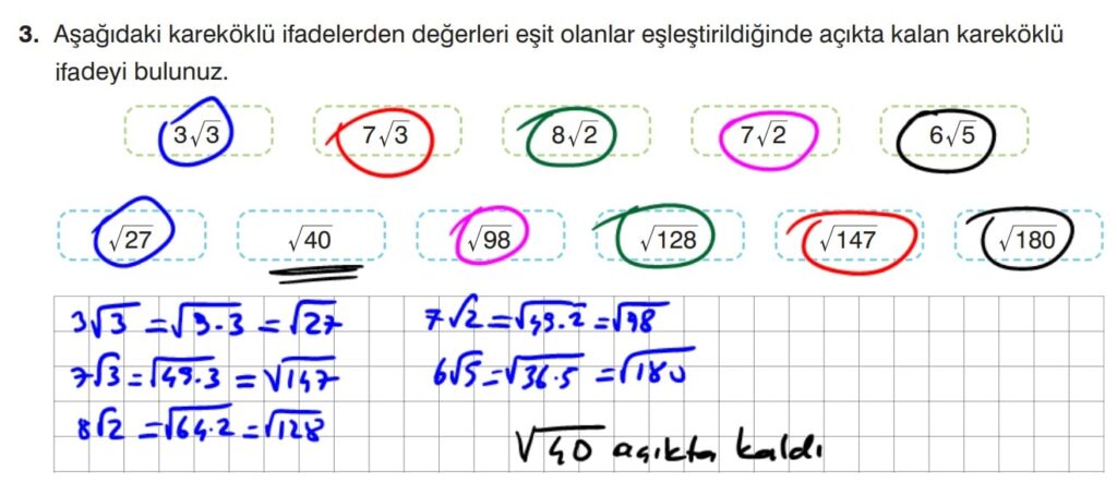 8.Sınıf Matematik Ders Kitabı Sayfa 72 Cevap 3