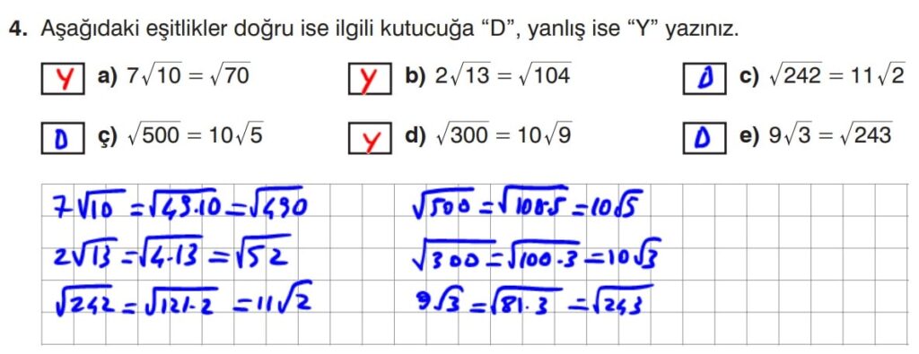 8.Sınıf Matematik Ders Kitabı Sayfa 72 Cevap 4