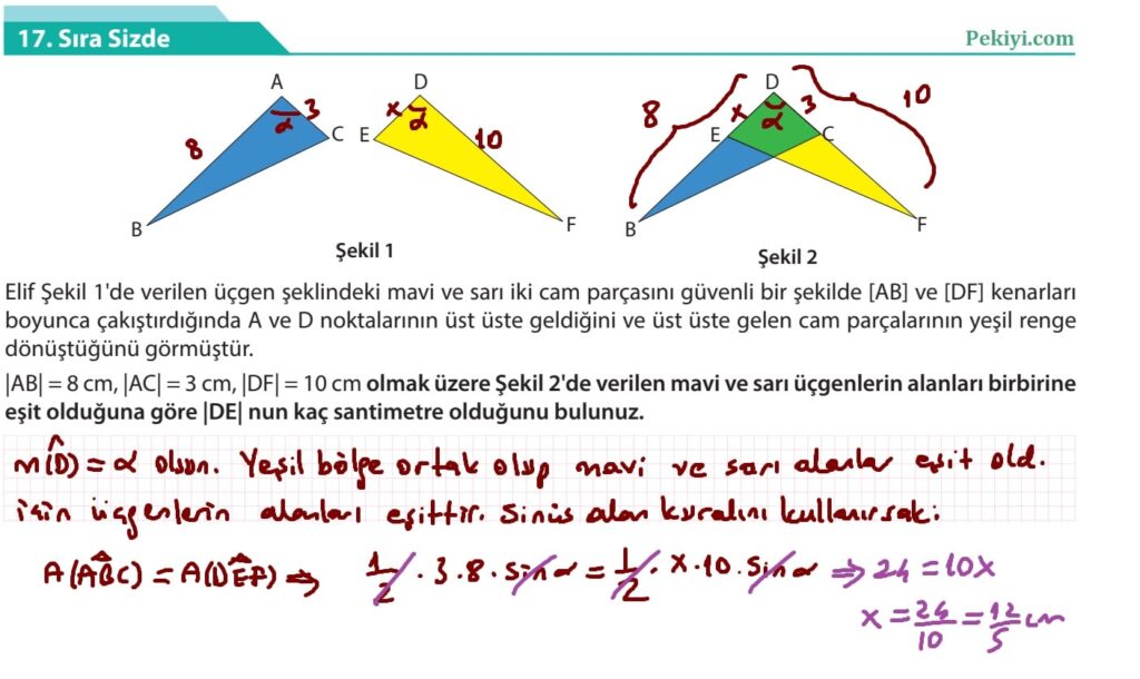 10.Sınıf Matematik Kitabı Sayfa 74 Sıra Sizde 17 Cevabı 