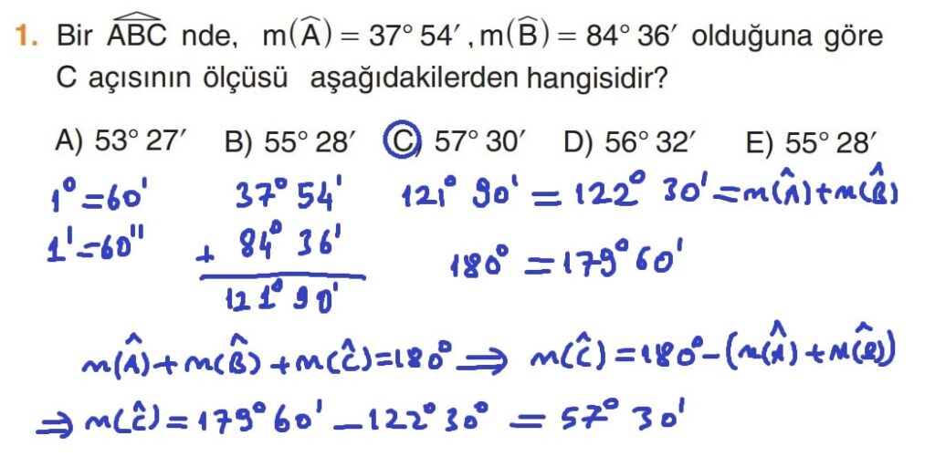 11.Sınıf Matematik Kitabı Sayfa 76 Çözüm 1