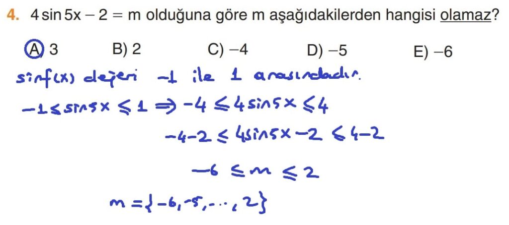 11.Sınıf Matematik Kitabı Sayfa 76 Çözüm 4