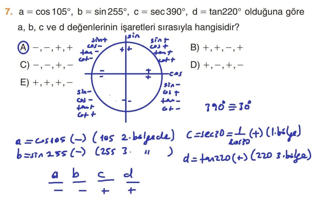 11.Sınıf Matematik Kitabı Sayfa 76 Çözüm 7