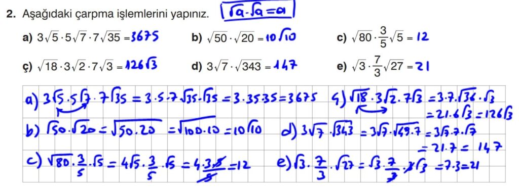 8.Sınıf Matematik Ders Kitabı Sayfa 78 Cevap 2