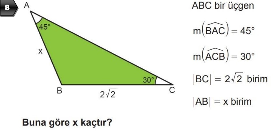 10.sınıf matematik 1.yazılı 3.senaryo örnekleri Soru 8