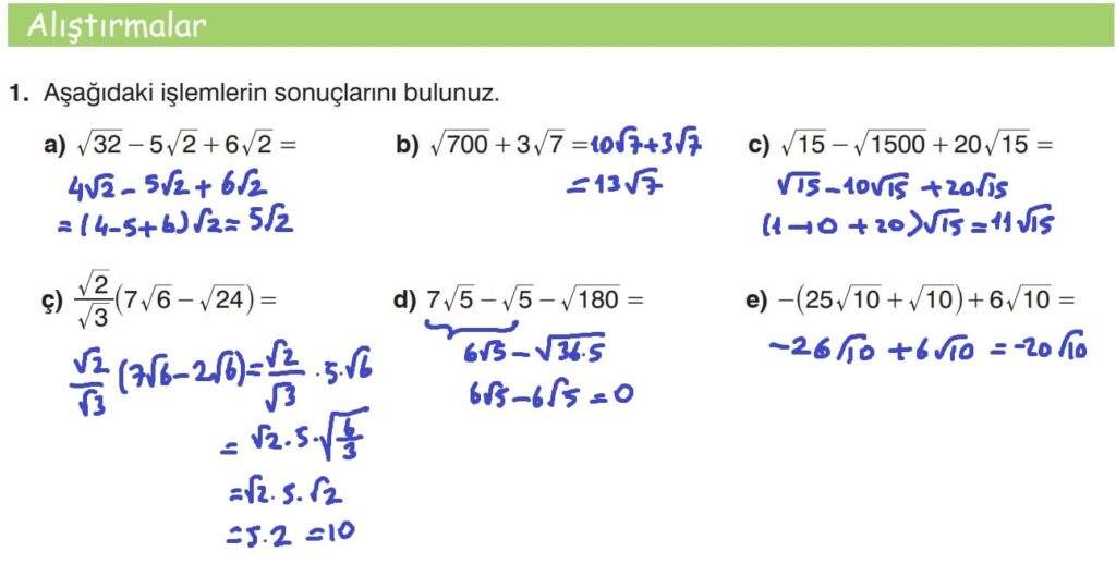 8.Sınıf Matematik Kitabı Sayfa 84 Cevap 1 8.Sınıf Matematik Kitabı Sayfa 84 Cevap 1