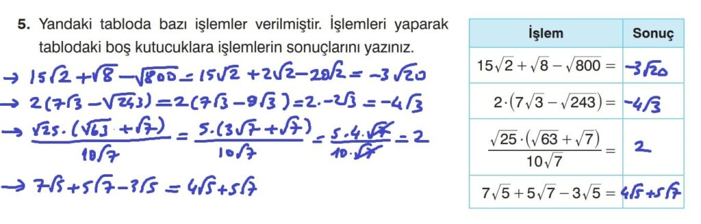 8.Sınıf Matematik Kitabı Sayfa 85 Cevap 5 8.Sınıf Matematik Kitabı Sayfa 85 Cevap 5