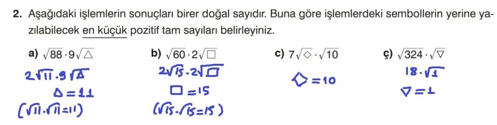 8.Sınıf Matematik Kitabı Sayfa 88 Cevap 2 8.Sınıf Matematik Kitabı Sayfa 88 Cevap 2