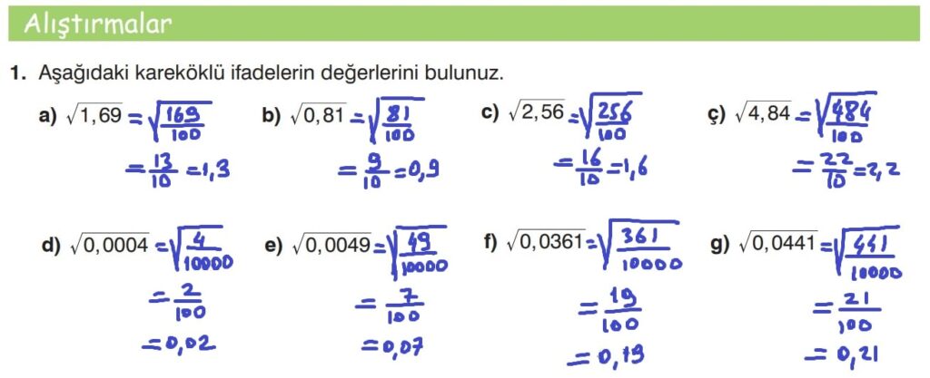 8.Sınıf Matematik Kitabı Sayfa 91 Cevap 1 8.Sınıf Matematik Kitabı Sayfa 91 Cevap 1