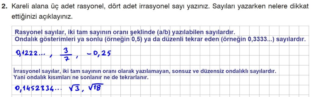8.Sınıf Matematik Kitabı Sayfa 95 Cevap 2 8.Sınıf Matematik Kitabı Sayfa 95 Cevap 2
