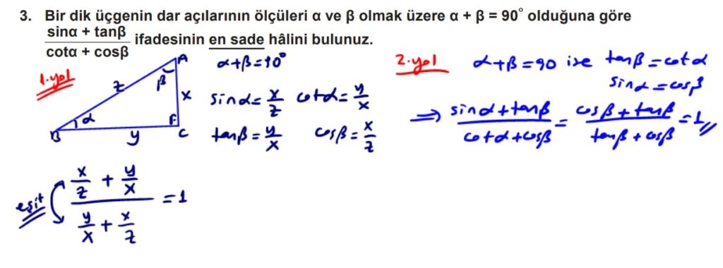 10.Sınıf Matematik Sayfa 93 ek soru 3 10.Sınıf Matematik Sayfa 93 ek soru 3