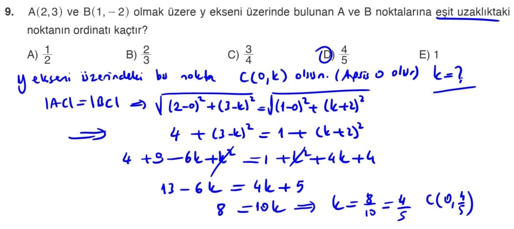 11.Sınıf Matematik Ders Kitabı Sayfa 90 Çözüm 9 11.Sınıf Matematik Ders Kitabı Sayfa 90 Çözüm 9