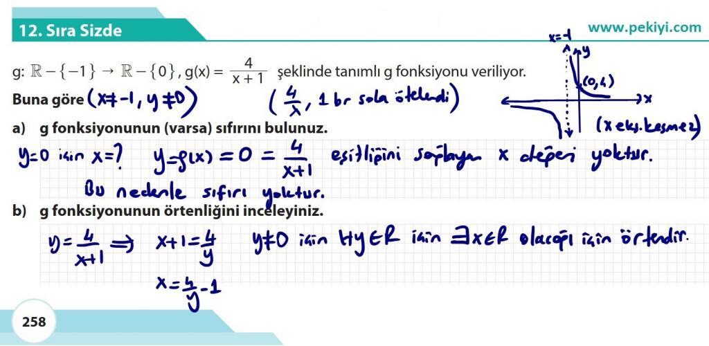 10.Sınıf matematik ders kitabı sayfa 258 Sıra sizde 12