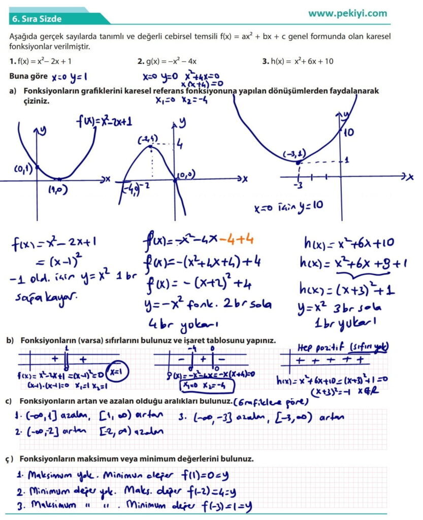 10. Sınıf Matematik Ders Kitabı Sayfa 216 Sıra Sizde 6