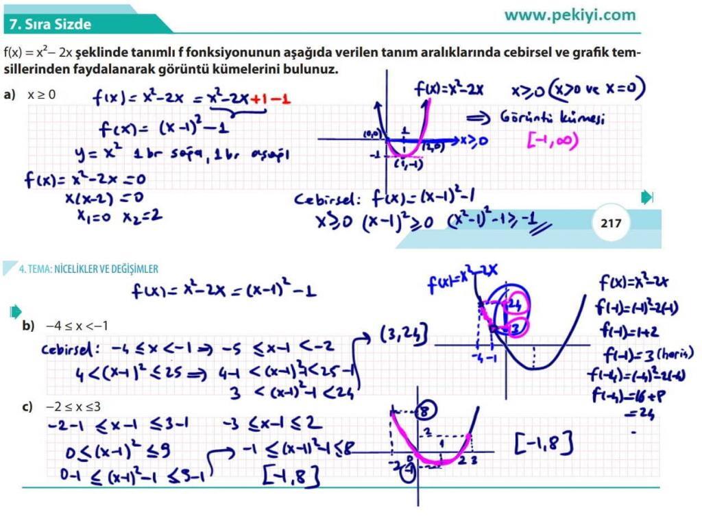 10. Sınıf Matematik Ders Kitabı Sayfa 217-218 Sıra Sizde 7
