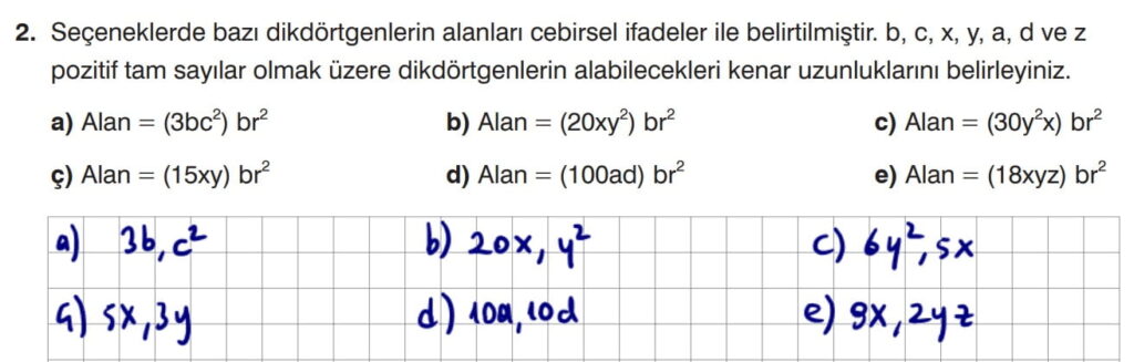 8.Sınıf matematik ders kitabı sayfa 138 cevap 2
